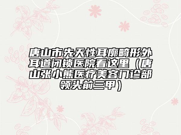 唐山市先天性耳廓畸形外耳道閉鎖醫(yī)院看這里（唐山張小熊醫(yī)療美容門診部領頭前三甲）