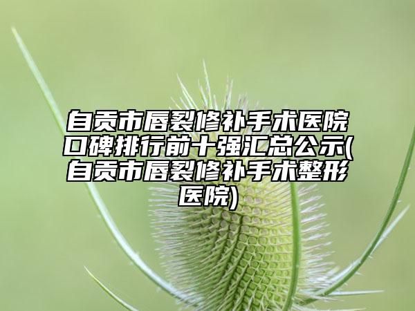 自貢市唇裂修補(bǔ)手術(shù)醫(yī)院口碑排行前十強(qiáng)匯總公示(自貢市唇裂修補(bǔ)手術(shù)整形醫(yī)院)