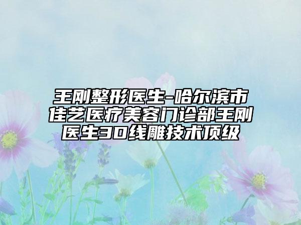王剛整形醫(yī)生-哈爾濱市佳藝醫(yī)療美容門診部王剛醫(yī)生3D線雕技術(shù)頂級(jí)