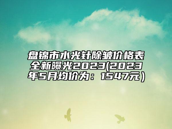 盤錦市水光針除皺價(jià)格表全新曝光2023(2023年5月均價(jià)為：1547元）