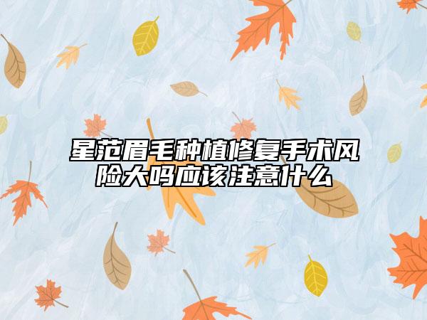 星范眉毛種植修復(fù)手術(shù)風(fēng)險(xiǎn)大嗎應(yīng)該注意什么