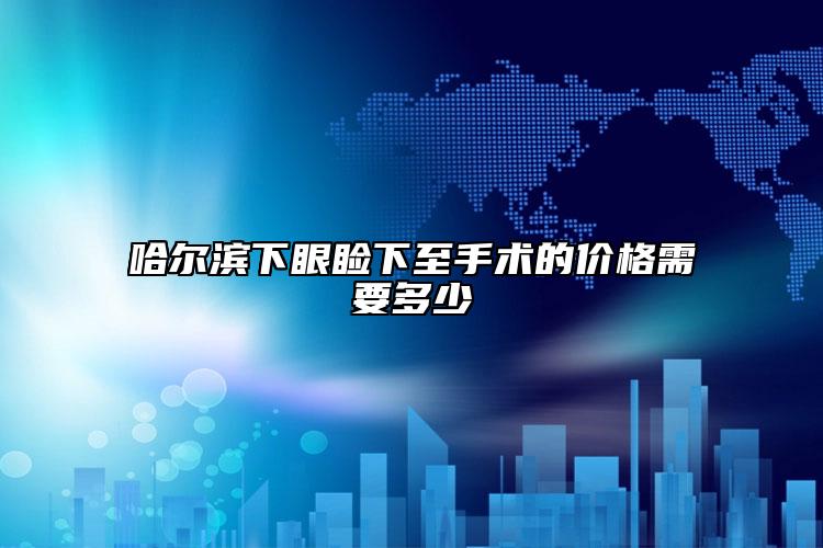 哈爾濱下眼瞼下至手術的價格需要多少