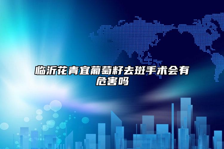 臨沂花青宜葡萄籽去斑手術(shù)會(huì)有危害嗎