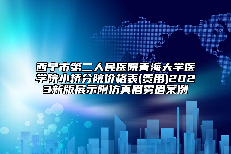 西寧市第二人民醫(yī)院青海大學醫(yī)學院小橋分院價格表(費用)2023新版展示附仿真眉霧眉案例