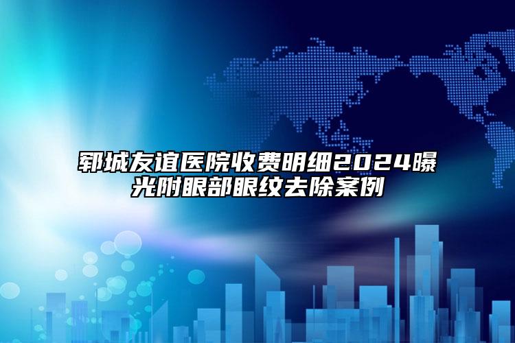 鄆城友誼醫(yī)院收費明細2024曝光附眼部眼紋去除案例