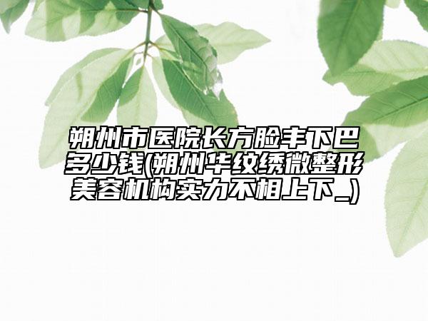 朔州市醫(yī)院長方臉豐下巴多少錢(朔州華紋繡微整形美容機構實力不相上下_)