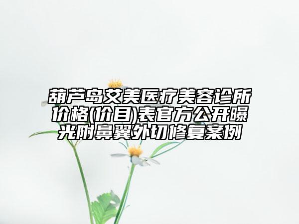 葫蘆島艾美醫(yī)療美容診所價格(價目)表官方公開曝光附鼻翼外切修復案例