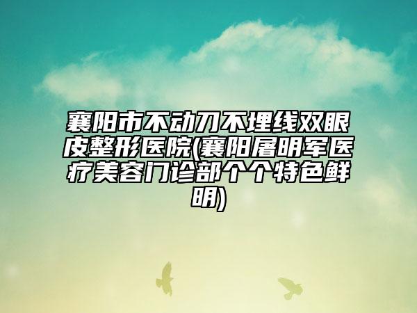 襄陽市不動刀不埋線雙眼皮整形醫(yī)院(襄陽屠明軍醫(yī)療美容門診部個個特色鮮明)