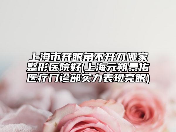 上海市開眼角不開刀哪家整形醫(yī)院好(上海元朔景佑醫(yī)療門診部實(shí)力表現(xiàn)亮眼)
