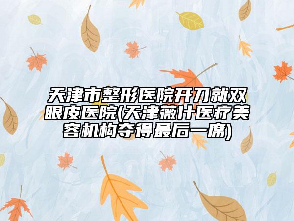 天津市整形醫(yī)院開刀就雙眼皮醫(yī)院(天津薇什醫(yī)療美容機構奪得最后一席)