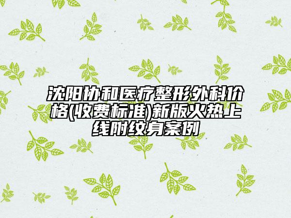 沈陽(yáng)協(xié)和醫(yī)療整形外科價(jià)格(收費(fèi)標(biāo)準(zhǔn))新版火熱上線附紋身案例