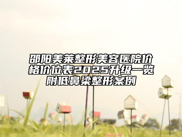 邵陽美萊整形美容醫(yī)院價(jià)格價(jià)位表2025升級(jí)一覽附低鼻梁整形案例