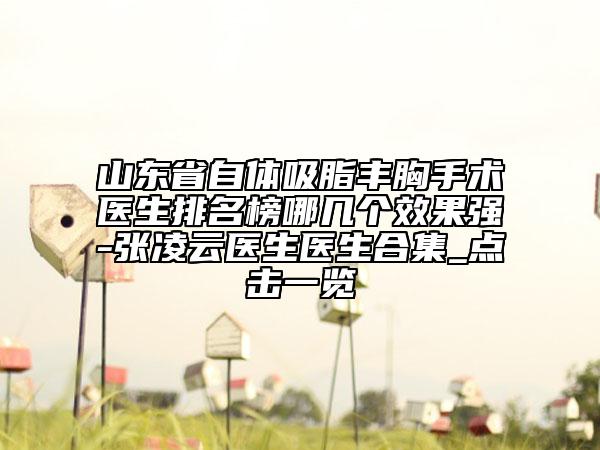 山東省自體吸脂豐胸手術(shù)醫(yī)生排名榜哪幾個效果強(qiáng)-張凌云醫(yī)生醫(yī)生合集_點(diǎn)擊一覽