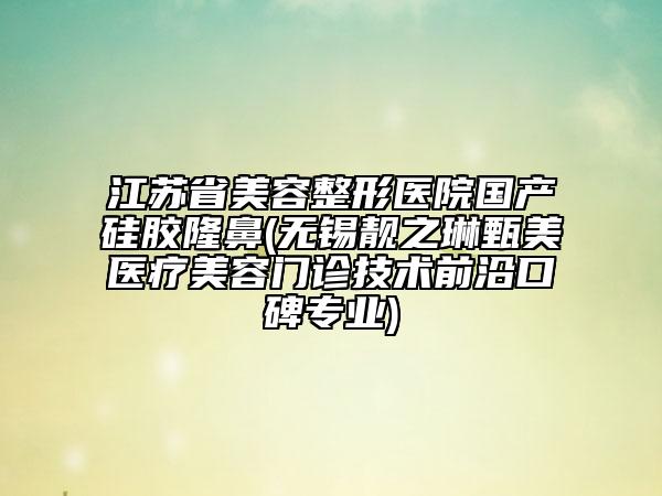 江蘇省美容整形醫(yī)院國(guó)產(chǎn)硅膠隆鼻(無(wú)錫靚之琳甄美醫(yī)療美容門診技術(shù)前沿口碑專業(yè))