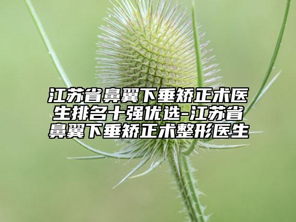 江蘇省鼻翼下垂矯正術(shù)醫(yī)生排名十強(qiáng)優(yōu)選-江蘇省鼻翼下垂矯正術(shù)整形醫(yī)生