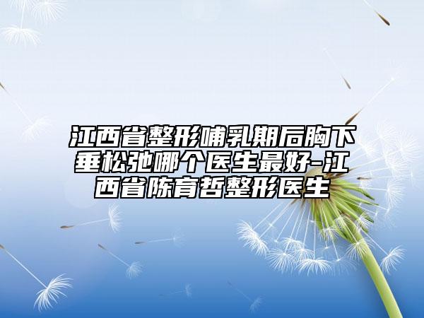 江西省整形哺乳期后胸下垂松弛哪個(gè)醫(yī)生最好-江西省陳育哲整形醫(yī)生