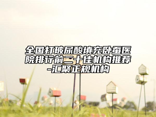 全國打玻尿酸填充臥蠶醫(yī)院排行前二十佳機構(gòu)推薦-匯聚正規(guī)機構(gòu)