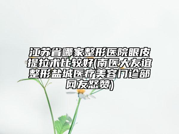 江蘇省哪家整形醫(yī)院眼皮提拉術(shù)比較好(南醫(yī)大友誼整形鹽城醫(yī)療美容門診部網(wǎng)友怒贊)