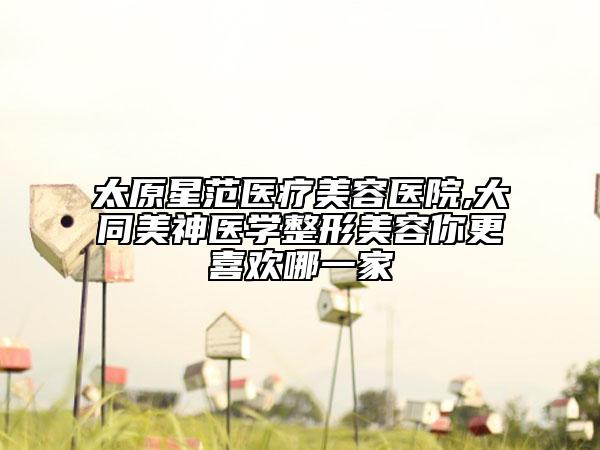 太原星范醫(yī)療美容醫(yī)院,大同美神醫(yī)學整形美容你更喜歡哪一家