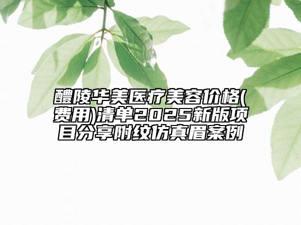 醴陵華美醫(yī)療美容價(jià)格(費(fèi)用)清單2025新版項(xiàng)目分享附紋仿真眉案例