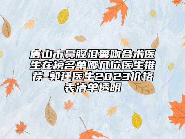 唐山市鼻腔淚囊吻合術(shù)醫(yī)生在榜名單哪幾位醫(yī)生推薦-郭建醫(yī)生2023價(jià)格表清單透明