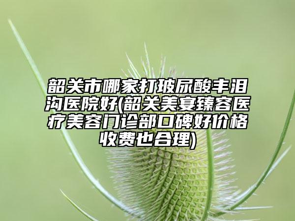 韶關(guān)市哪家打玻尿酸豐淚溝醫(yī)院好(韶關(guān)美宴臻容醫(yī)療美容門診部口碑好價(jià)格收費(fèi)也合理)