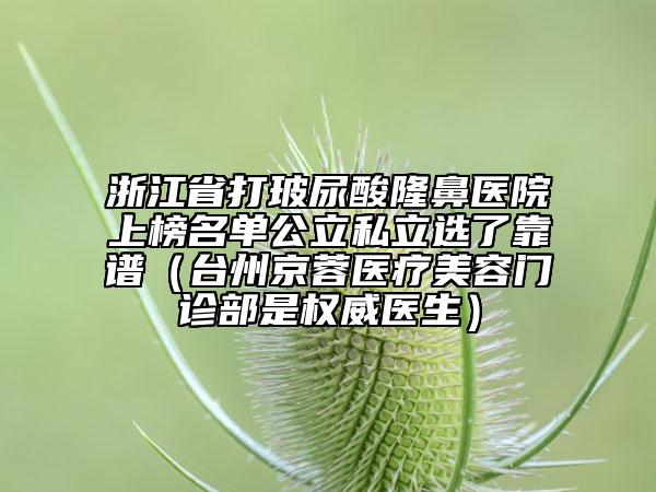 浙江省打玻尿酸隆鼻醫(yī)院上榜名單公立私立選了靠譜（臺(tái)州京蓉醫(yī)療美容門診部是權(quán)威醫(yī)生）