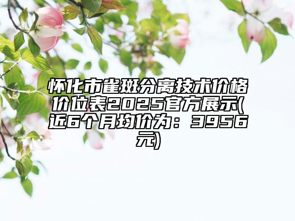 懷化市雀斑分離技術(shù)價(jià)格價(jià)位表2025官方展示(近6個(gè)月均價(jià)為：3956元)