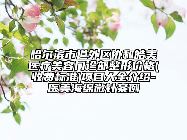 哈爾濱市道外區(qū)協(xié)和皓美醫(yī)療美容門診部整形價格(收費標(biāo)準(zhǔn))項目大全介紹-醫(yī)美海綿微針案例