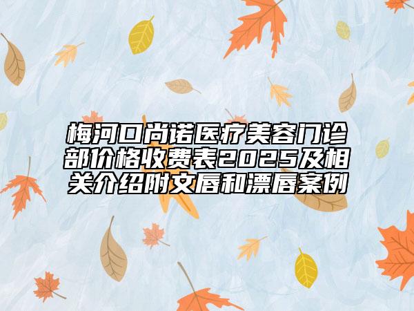 梅河口尚諾醫(yī)療美容門診部價格收費表2025及相關(guān)介紹附文唇和漂唇案例