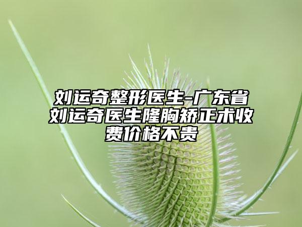 劉運奇整形醫(yī)生-廣東省劉運奇醫(yī)生隆胸矯正術(shù)收費價格不貴