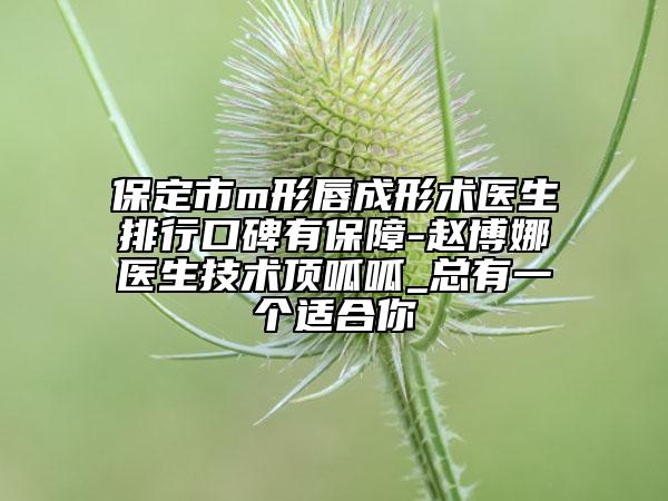 保定市m形唇成形術(shù)醫(yī)生排行口碑有保障-趙博娜醫(yī)生技術(shù)頂呱呱_總有一個適合你