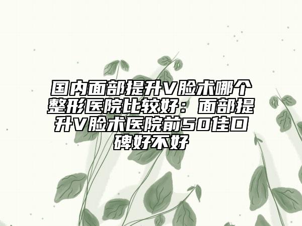 國內(nèi)面部提升V臉術(shù)哪個(gè)整形醫(yī)院比較好：面部提升V臉術(shù)醫(yī)院前50佳口碑好不好