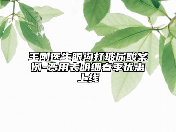 王剛醫(yī)生眼溝打玻尿酸案例-費用表明細春季優(yōu)惠上線