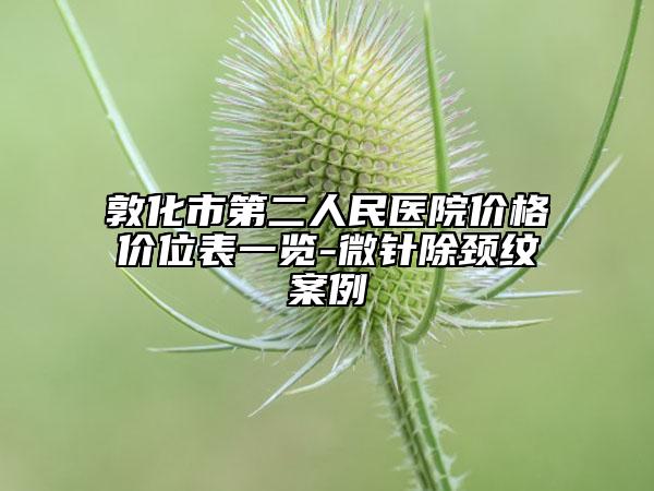 敦化市第二人民醫(yī)院價格價位表一覽-微針除頸紋案例
