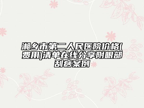 湘鄉(xiāng)市第二人民醫(yī)院價格(費用)清單在線分享附眼部刮痧案例