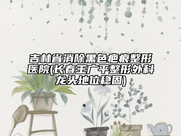 吉林省消除黑色疤痕整形醫(yī)院(長春王廣平整形外科龍頭地位穩(wěn)固)