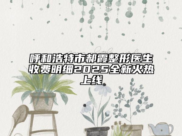 呼和浩特市郝霞整形醫(yī)生收費明細2025全新火熱上線