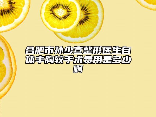 合肥市孫少宣整形醫(yī)生自體豐胸較手術費用是多少啊