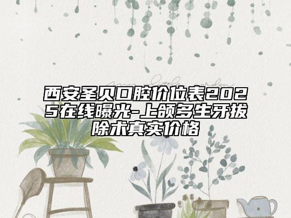 西安圣貝口腔價位表2025在線曝光-上頜多生牙拔除術(shù)真實價格