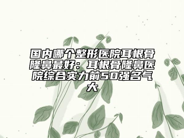國(guó)內(nèi)哪個(gè)整形醫(yī)院耳根骨隆鼻最好：耳根骨隆鼻醫(yī)院綜合實(shí)力前50強(qiáng)名氣大
