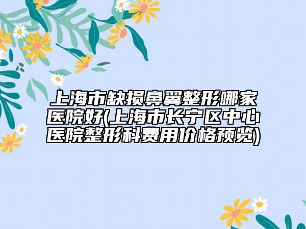 上海市缺損鼻翼整形哪家醫(yī)院好(上海市長寧區(qū)中心醫(yī)院整形科費用價格預(yù)覽)