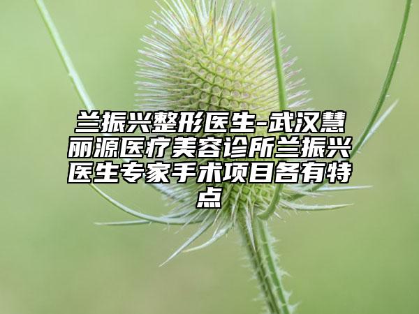 蘭振興整形醫(yī)生-武漢慧麗源醫(yī)療美容診所蘭振興醫(yī)生專家手術(shù)項(xiàng)目各有特點(diǎn)