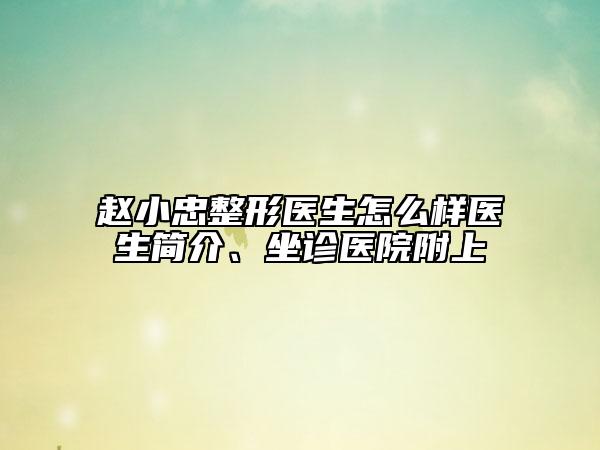 趙小忠整形醫(yī)生怎么樣醫(yī)生簡介、坐診醫(yī)院附上