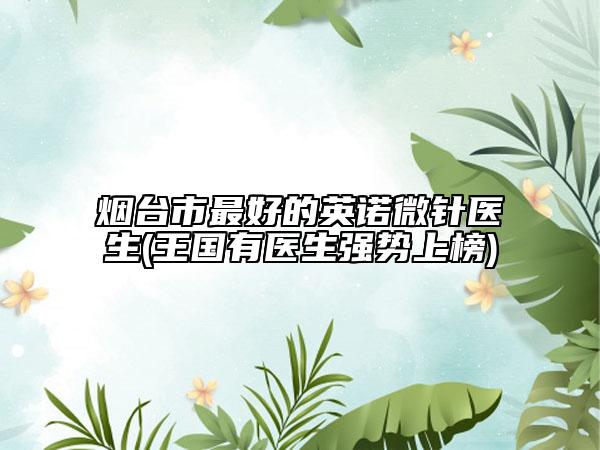 煙臺(tái)市最好的英諾微針醫(yī)生(王國(guó)有醫(yī)生強(qiáng)勢(shì)上榜)