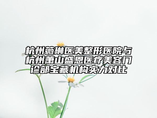 杭州薇琳醫(yī)美整形醫(yī)院與杭州蕭山盛恩醫(yī)療美容門診部寶藏機構(gòu)實力對比