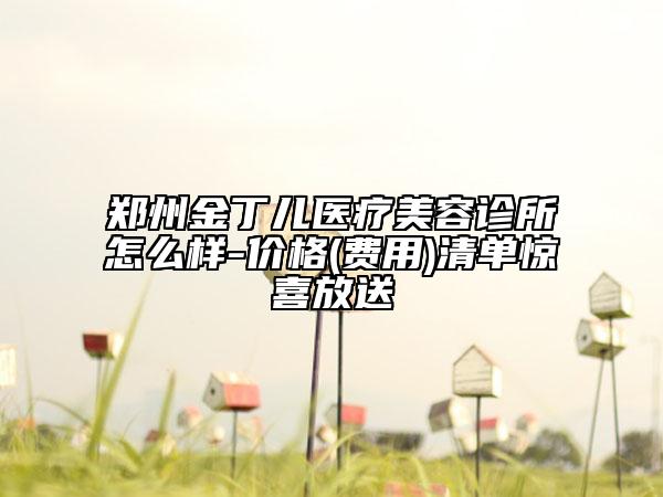 鄭州金丁兒醫(yī)療美容診所怎么樣-價格(費用)清單驚喜放送