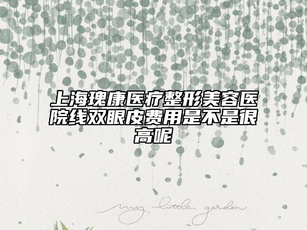 上海瑰康醫(yī)療整形美容醫(yī)院線雙眼皮費用是不是很高呢