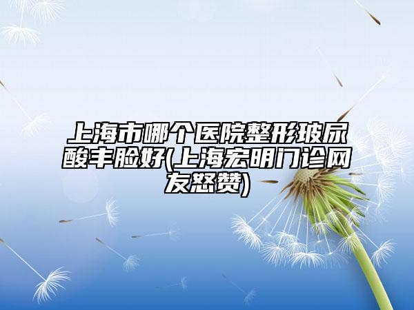 上海市哪個(gè)醫(yī)院整形玻尿酸豐臉好(上海宏明門診網(wǎng)友怒贊)