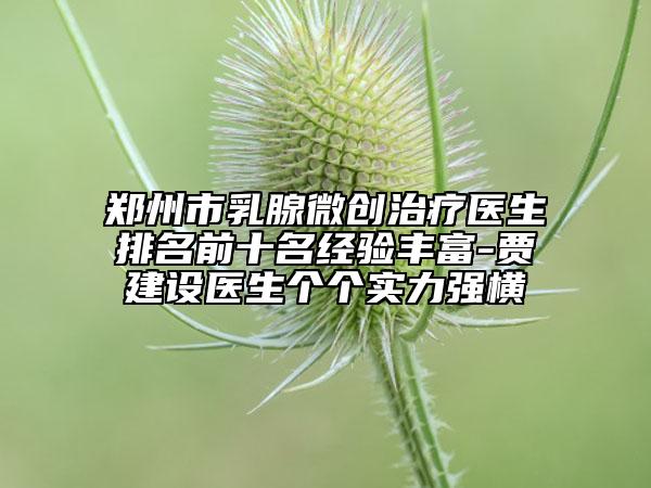 鄭州市乳腺微創(chuàng)治療醫(yī)生排名前十名經(jīng)驗(yàn)豐富-賈建設(shè)醫(yī)生個(gè)個(gè)實(shí)力強(qiáng)橫